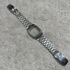 Seiko Watch Band Clasp Bracelet Band Case Gold Silver Tone 0457 Worn