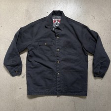 1990s Ben Davis USA Made Blanket Lined Black Chore Jacket Men&rsquo;s Large
