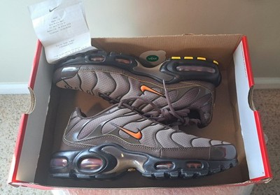 Nike Air Max Plus Tn Baroque Brown Khaki Black Safety Orange Men's 9 Brand New