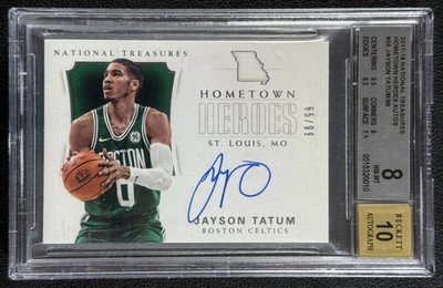 2017 National Treasures Hometown Heroes JAYSON TATUM #HHJTY /99 BGS 8 Auto 10
