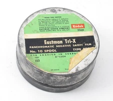 Vintage Eastman Kodak 3.75" Empty Tin 35mm Film Can Canister for 100' Movie Reel