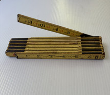 Vintage Stanley Engineer’s Folding  Rule 6' No 116LG brass ends StanGuard Yellow
