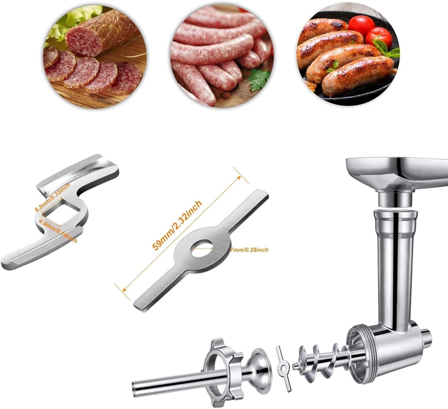 10-Piece Stainless Steel Meat Grinder Kit for Versatile Food Processing