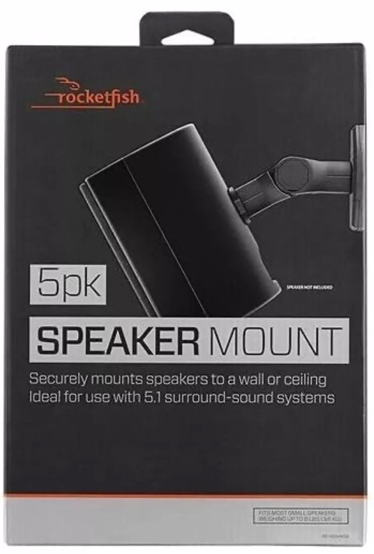 Rocketfish Tilting Wall Mounts Small Speakers 5-Pack RF-HSWM5B Black