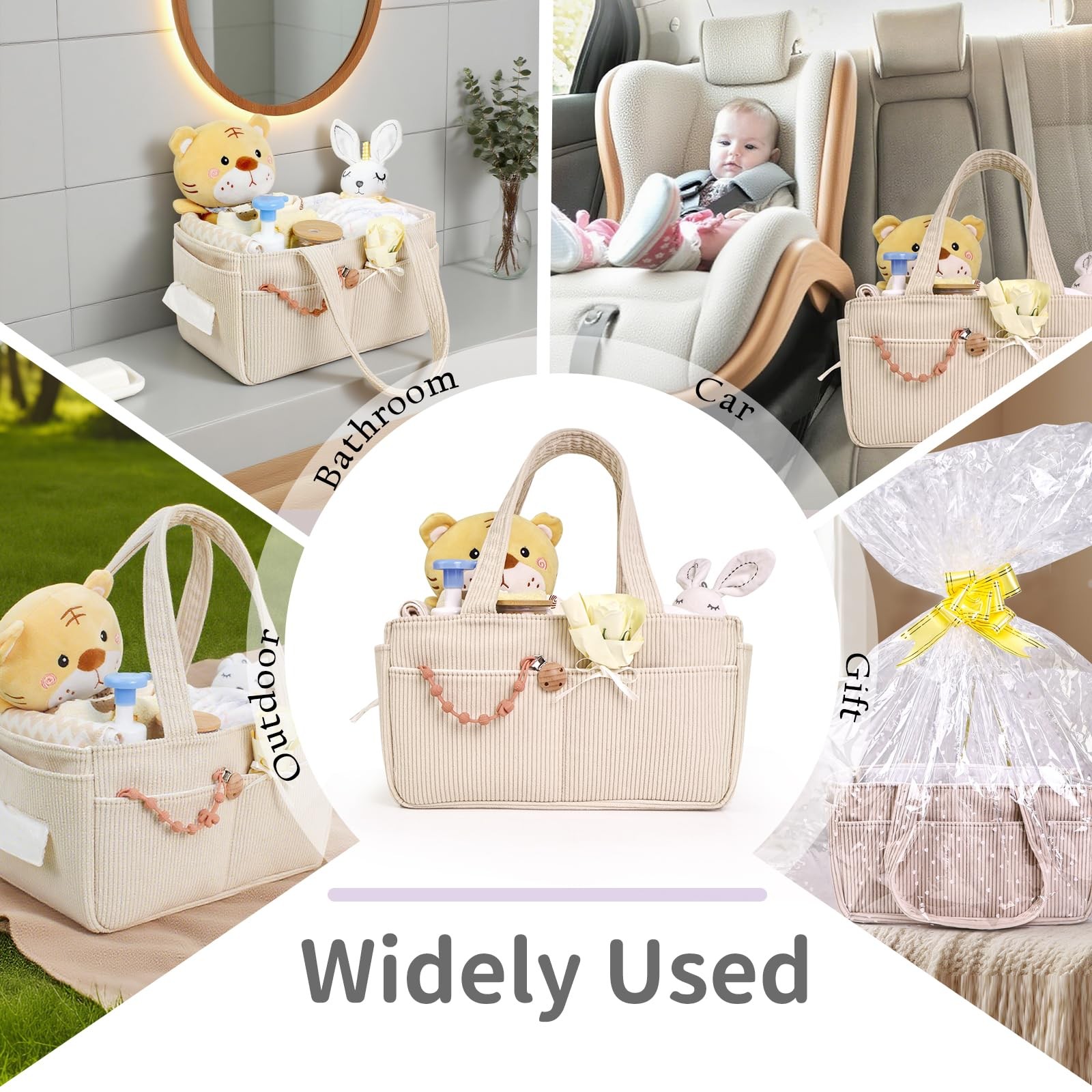 Diaper Caddy,Diaper Caddy Organizer, Stylish Storage Basket for Newborn Essen...