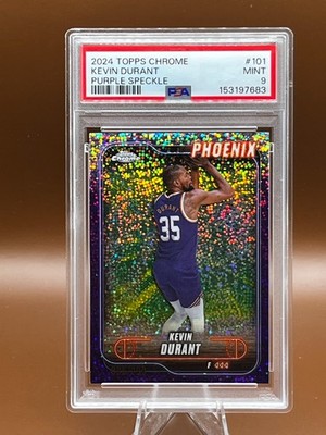 2024 Topps Chrome - Kevin Durant Purple Speckle #35/299 PSA 9 Jersey Number JSY#