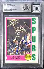 GEORGE GERVIN 1974-75 TOPPS ROOKIE CARD #196 BECKETTT AUTO 10 18989251