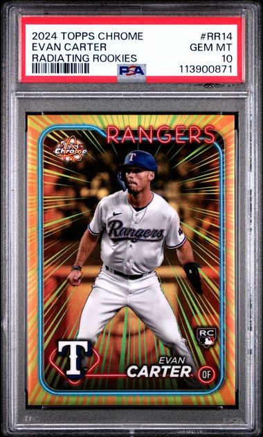 2024 Topps Chrome Evan Carter RC Radiating Rookies #RR-14 PSA 10