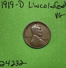 1919 D Lincoln Wheat Cent / Penny 1c Vg Very Good