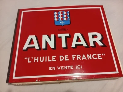 plaque émaillée Antar en très bon état recto verso - Photo 1/4