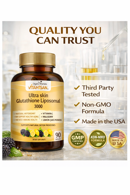 glutathione 3000mg Liposomal Glutathione 3000mg High Absorption Antioxidant + Vitamin C 90  Caps