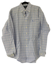 Ralph Lauren Yarmouth Mens Dress Shirt 16 34/35 Blue Plaid Classic Long Sleeve