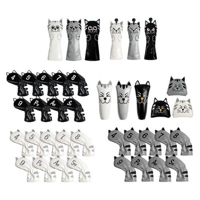 Golf Queue Head Covers Zubehör Trainingsgeräte Mallet Putter Cat Pattern