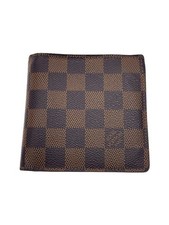 LOUIS VUITTON Folded Wallet Bi-fold Leather Brown Mens Used