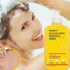 1 3X SULFUR 3-in-1,removes REMOVAL,LIQUID SOAP MITE Mites Cleanses Skin L I7K8
