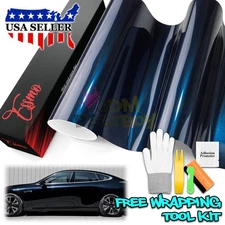 ESSMO PET Super Gloss Metallic Navy Blue Car Vehicle Vinyl Wrap Decal Like Paint