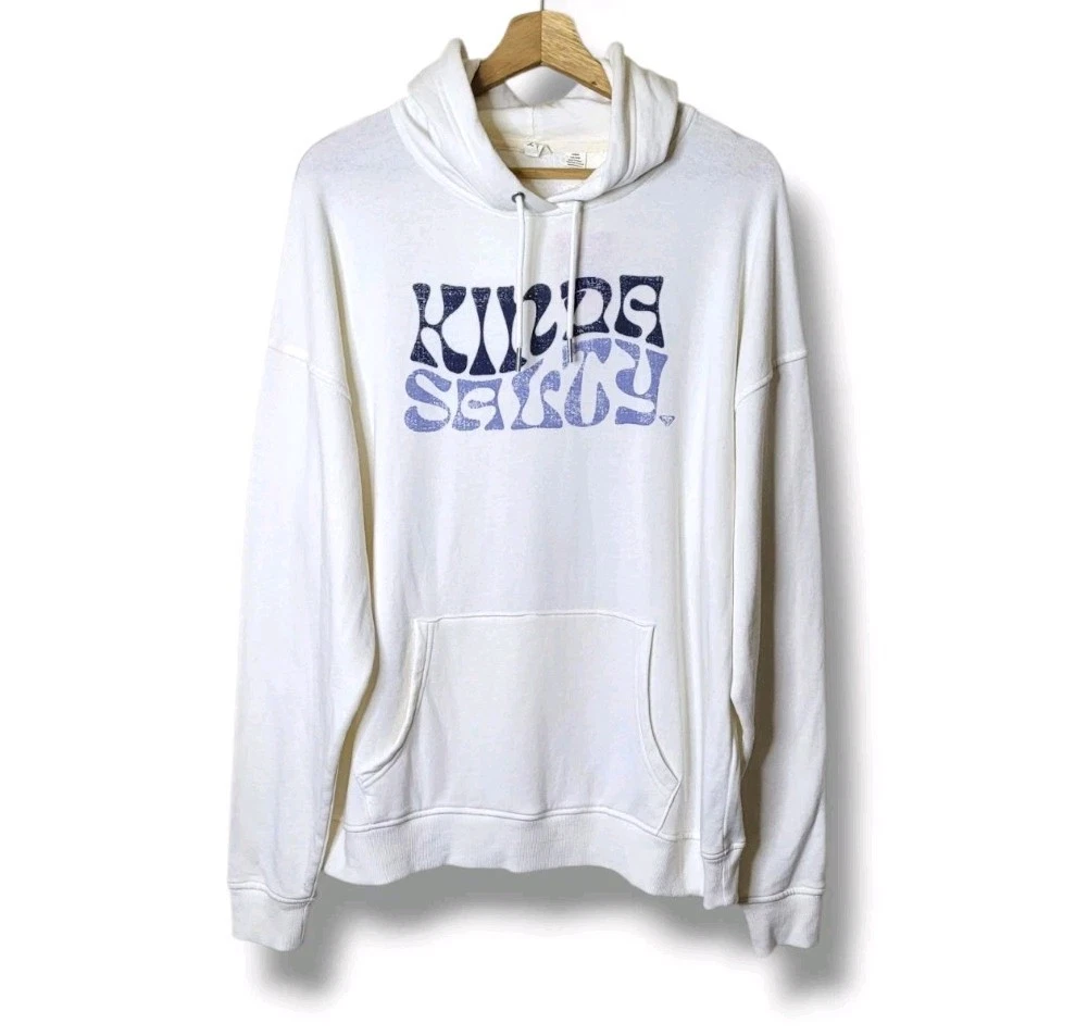 ROXY Kinda Salty Hoodie Beachy Surf Casual Pullover Sweatshirt Size M NWT