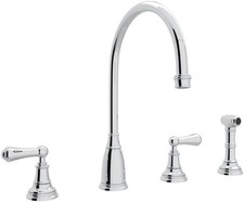 Rohl U.4736L-APC-2 2-Handle Kitchen Faucet w/ Side Spray - Polished Chrome