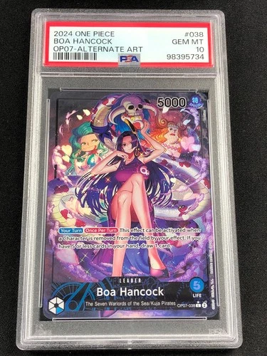 One Piece 2024 Boa Hancock OP07 Alternate Art OP07-038 PSA 10