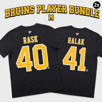 Boston Bruins NHL T-Shirt Herren Bundle 2x M Fanatics Hockey Player Backprint