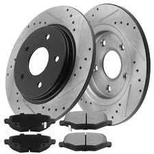 Rear Disc Drilled Brake Rotors and Ceramic Brake Pads For Acura Mdx 2001-2006