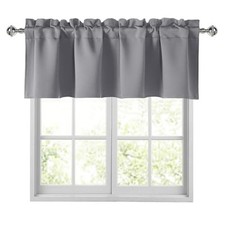 Valances for Windows Rod Pocket Room Darkening 42"W x 12"L Pack of 1 Grey