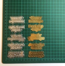 10pcs Christmas Sentiments Hot Foil Letterpress Plates & Dies Set