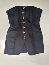 Favorite Daughter Black Strapless Button-Up B...