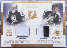 Nikolai Khabibulin/Brad Richards 2002-03 Pacific Crown Royale Dual Patches /303