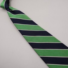 VTG Robert Talbott Green Silk Repp Tie Made in USA Striped Regimental Ivy