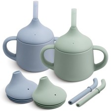 Silicone Baby Sippy Cups  3 Stages Training Cup Straw Cup for Infants Toddle...