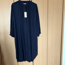 UNIQLO Navy Shirt Dress L Rayon Blend Comfortable Fit Used