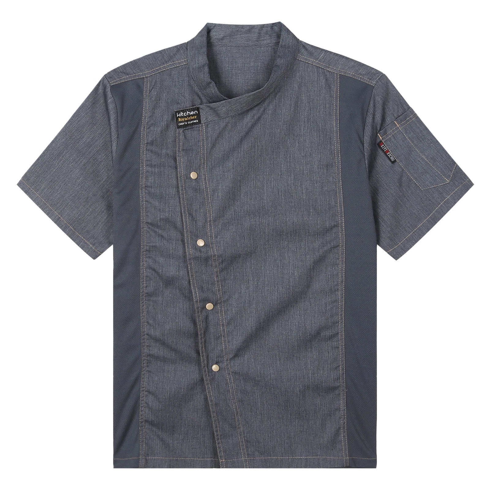 US Mens Chef Coat Jacket Restaurant Kitchen Uniform Long/Short Sleeve Work Wear image 10