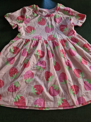 Mädchen 18-24 Monate Erdbeere Kurzarm Tunika Kleid Sommer Kleidung Next da - Bild 1 von 7
