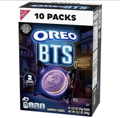 Oreo x BTS Sandwich Cookies Brown Sugar Pancake Creme 10 individual Snack Packs
