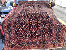 Auth: Antique Heriz RARE Wool Foundation Mystical ART Organic Blue 4x7