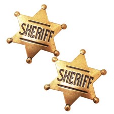 Sheriff Metal Police Badges Pins - Western Deputy Star for Cowboy Party Dec - 02