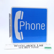 Public Telephone Pay Phone Sign Double-Sided Metal Flange Sign 12x12in
