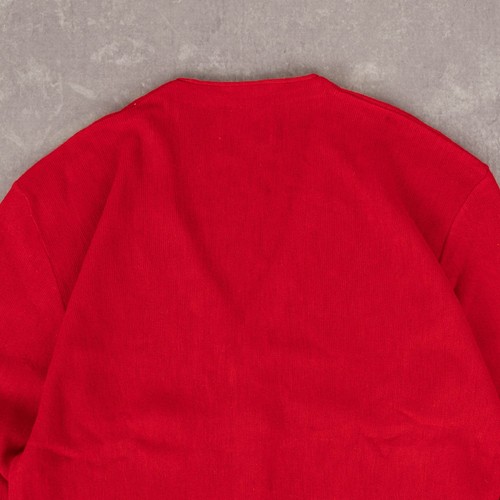 Vintage 70er Boxy Strickjacke M Acryl Herren Rot Prep - Bild 4 von 7