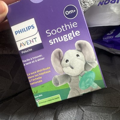 Soothie Snuggle Pacifier Holder with Detachable Pacifier, 0m+, Elephant, /03-