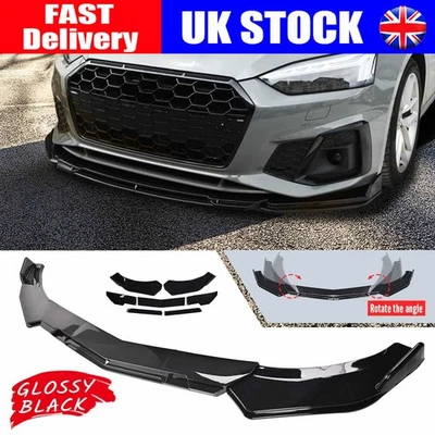 For Hyundai i20 i30 Ioniq Kona Tuscon Gloss Front Bumper Lip Spoiler Splitter UK