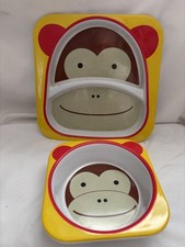 Skip Hop Zoo Plate And Bowl Yellow And Red Monkey