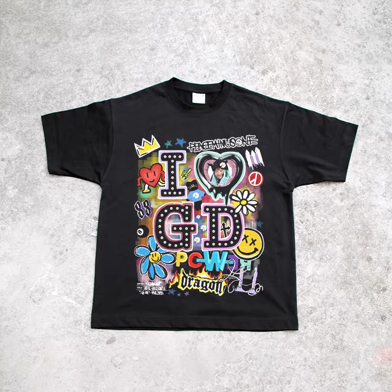 G-DRAGON GRAFFITI DIGITAL T-SHIRT KPOP JERSEY ÜBERMENSCH WORLD