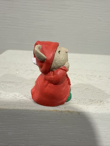 Hallmark Christmas Merry Miniature 1991 Adorable Sleepy Mouse Holding Candle - Bild 4 von 7