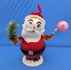 Vintage MCM Christmas Satin Table Top Santa Claus Ball Decoration — photo 1