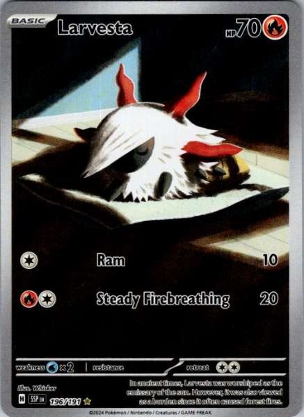 Larvesta 196/191 Surging Sparks Common NM Pokemon TCG