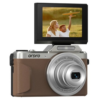 ORDRO D27 Digitalkamera: 6x optischer Zoom, 2,8'' Klappdisplay, 4K HD Video