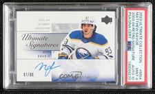 2023-24 Ultimate Collection Tier 1 51/65 Matthew Savoie Matt PSA 9 MINT Auto 3hh