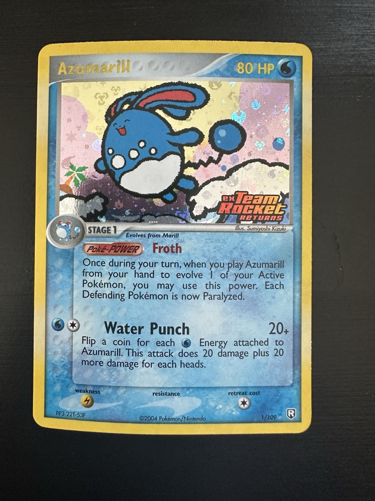 Azumarill EX Holo 1/109 Team Rocket Returns – NM Vintage Pokémon