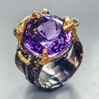 Women ring 22 ct Natural Amethyst Ring 925 Sterling Silver Size 7 /R453870